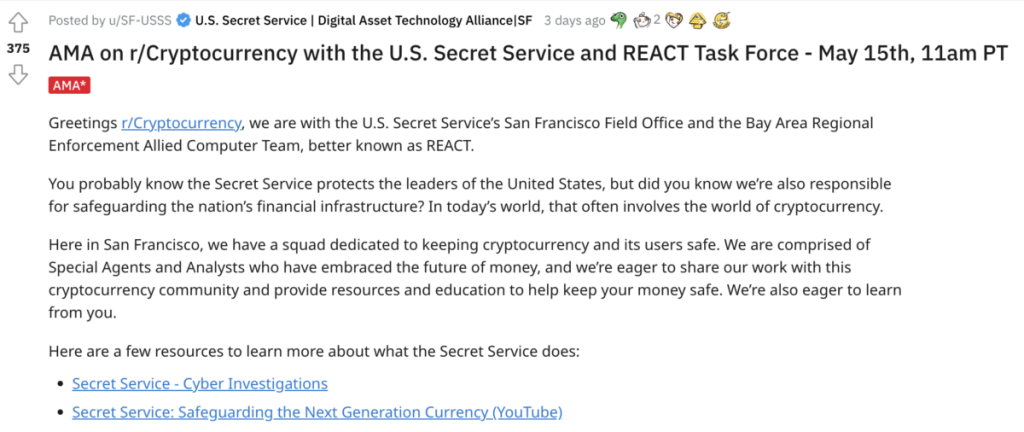 The Secret Service Owns Crypto and Has Its Own NFT Collection