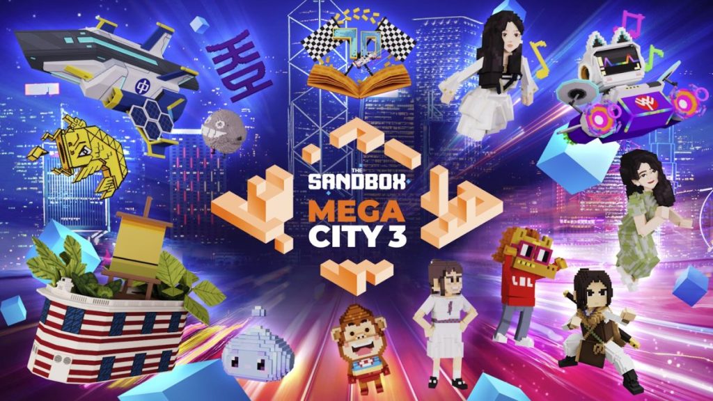 The Sandbox LAND Mega City 3 Sale the official poster for The Sandbox's Mega City Land Sale 3