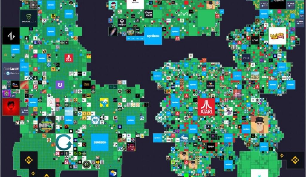 Metaverse Land Prices Are Going Way Down a map of the Sandbox metaverse land