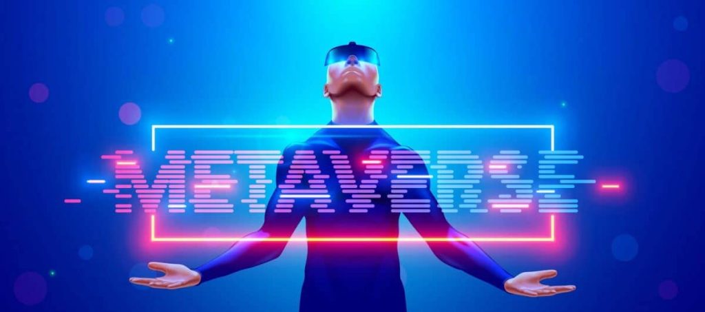 The Netherlands Tops The List An animated figure standing in front of a blue background in support of the Most Metaverse Ready Countries.
