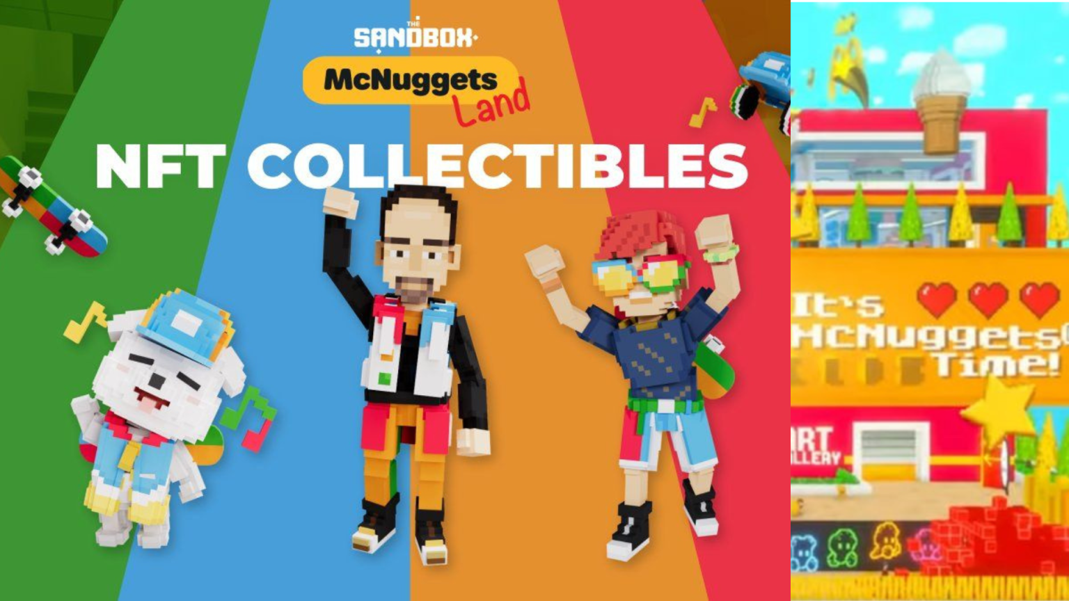 Visit McNuggets Land On Sandbox! McDonalds Sandbox Metaverse Collaboration Posters