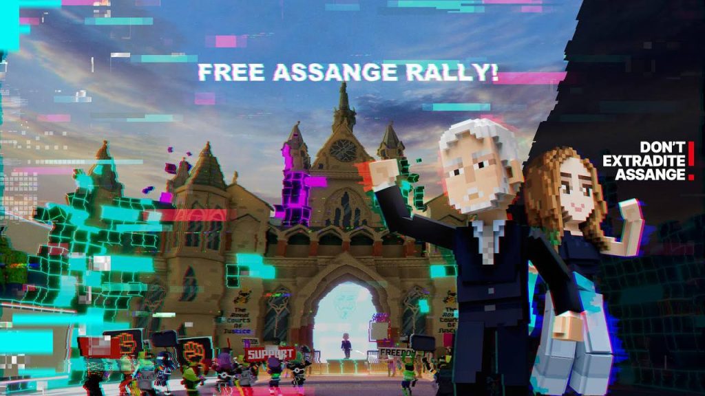 Julian Assange Extradition: Metaverse Rallies Against Injustice Julian Assange Metaverse Rally Poster