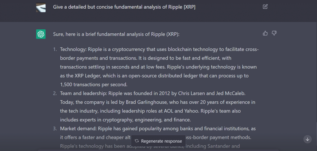 I asked ChatGPT about XRP’s price trajectory as the court battle drags on