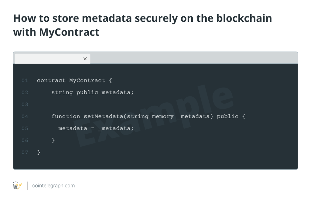 What is metadata in blockchain transactions?
